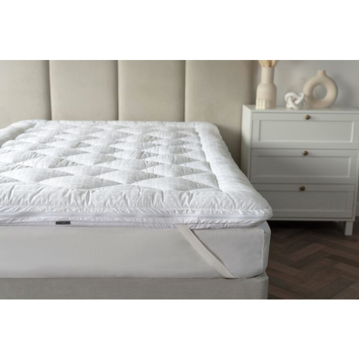 Hotel Suite Dual Layer Mattress Topper - White - Small Double 4FT - image 1
