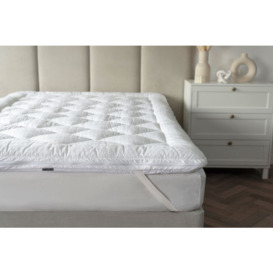 Hotel Suite Dual Layer Mattress Topper - White - Small Double 4FT - thumbnail 2