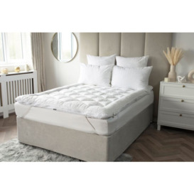 Hotel Suite Dual Layer Mattress Topper - White - Small Double 4FT - thumbnail 3