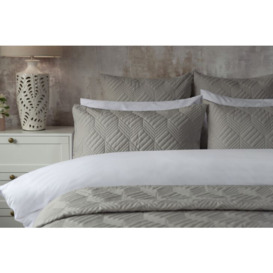 Lisbon Standard Pillow Sham - Soft Grey - 50cm x 75cm - thumbnail 3