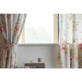 Cherry Blossom Lined Curtains - Multi - 66'' (Width) x 54'' (Drop) - thumbnail 1