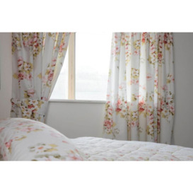 Cherry Blossom Lined Curtains - Multi - 66'' (Width) x 54'' (Drop) - thumbnail 2