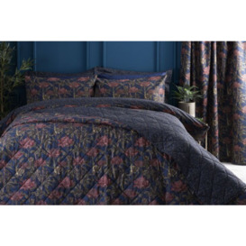 Wild Garden Bedspread - Navy - 260cm x 260cm - thumbnail 2