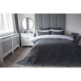 Porto Bedspread - Charcoal - 260cm x 260cm - thumbnail 1
