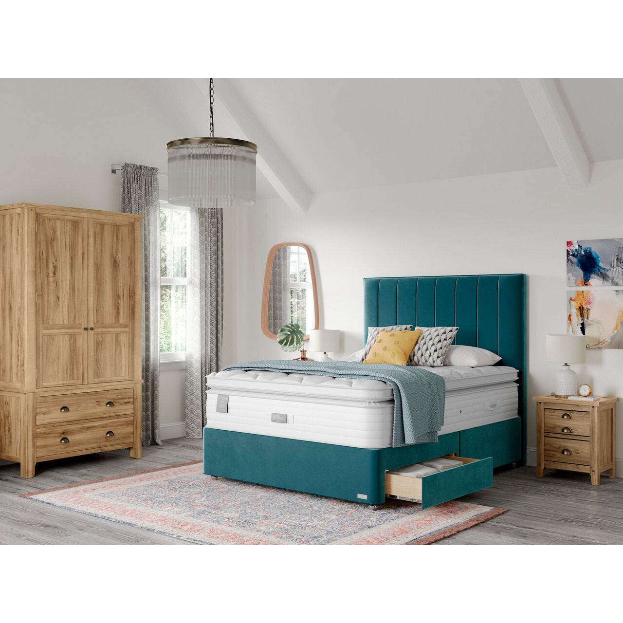 Staples & Co Revitalise Eco Latex Pocket 3800 Divan Bed Set - image 1