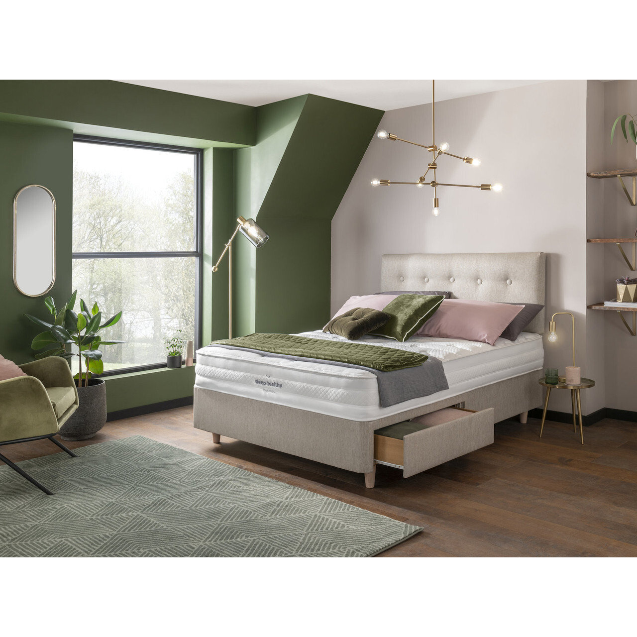 Silentnight Sleep Healthy Eco 600 Divan Bed Set On Legs - image 1