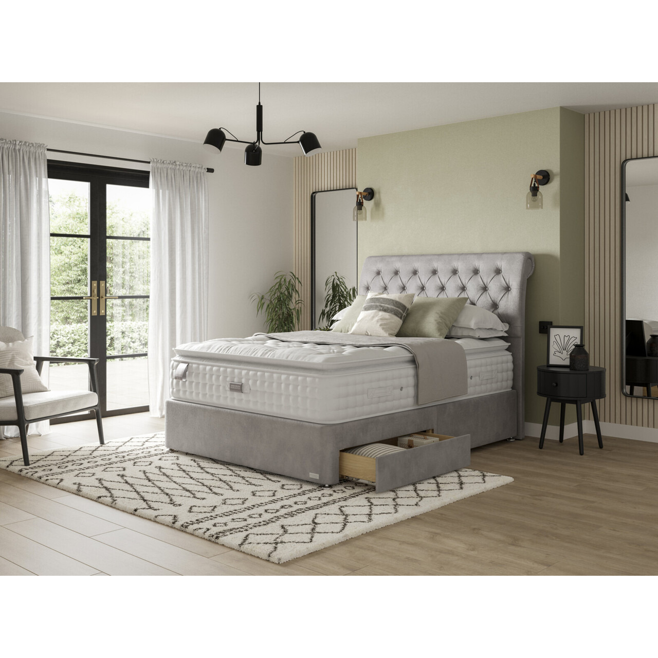 Staples & Co Artisan Deluxe Divan Bed Set On Glides - image 1