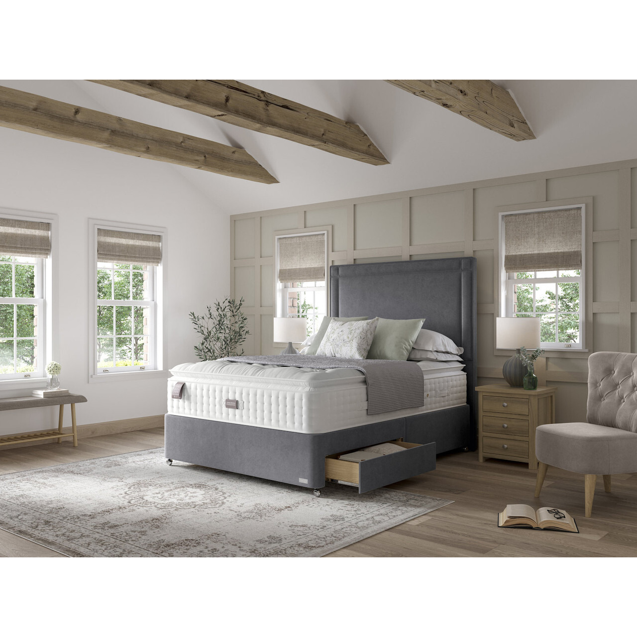 Staples & Co Artisan Superior Divan Bed Set On Castors - image 1