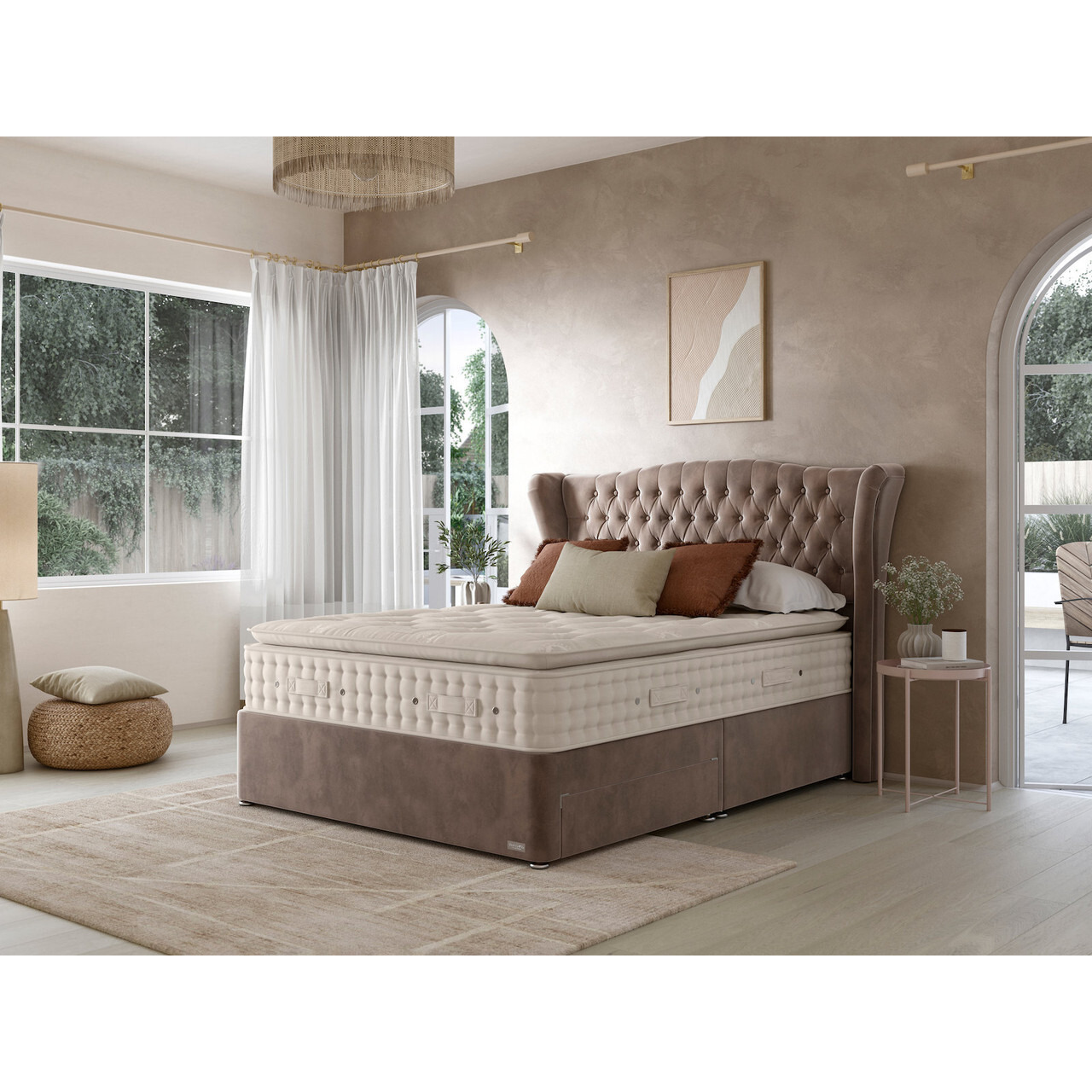 Hypnos Luxurious Earth 03 Divan Bed Set On Castors - image 1