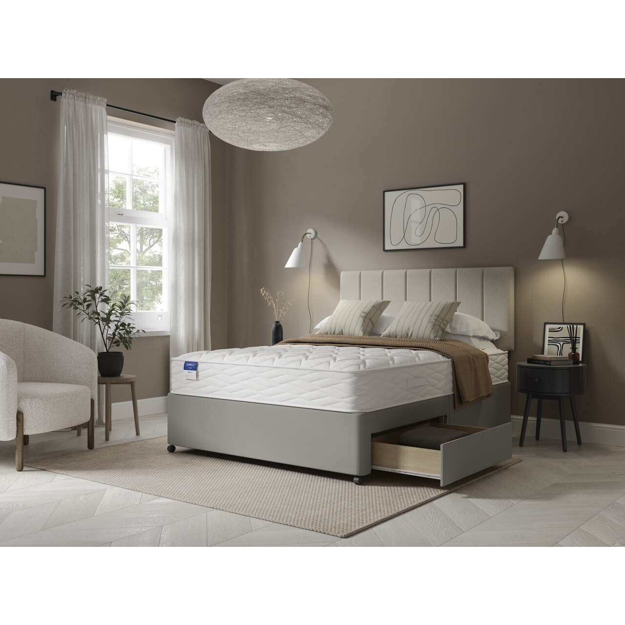 Simply By Bensons Bloom Divan Bed Set On Castors - image 1