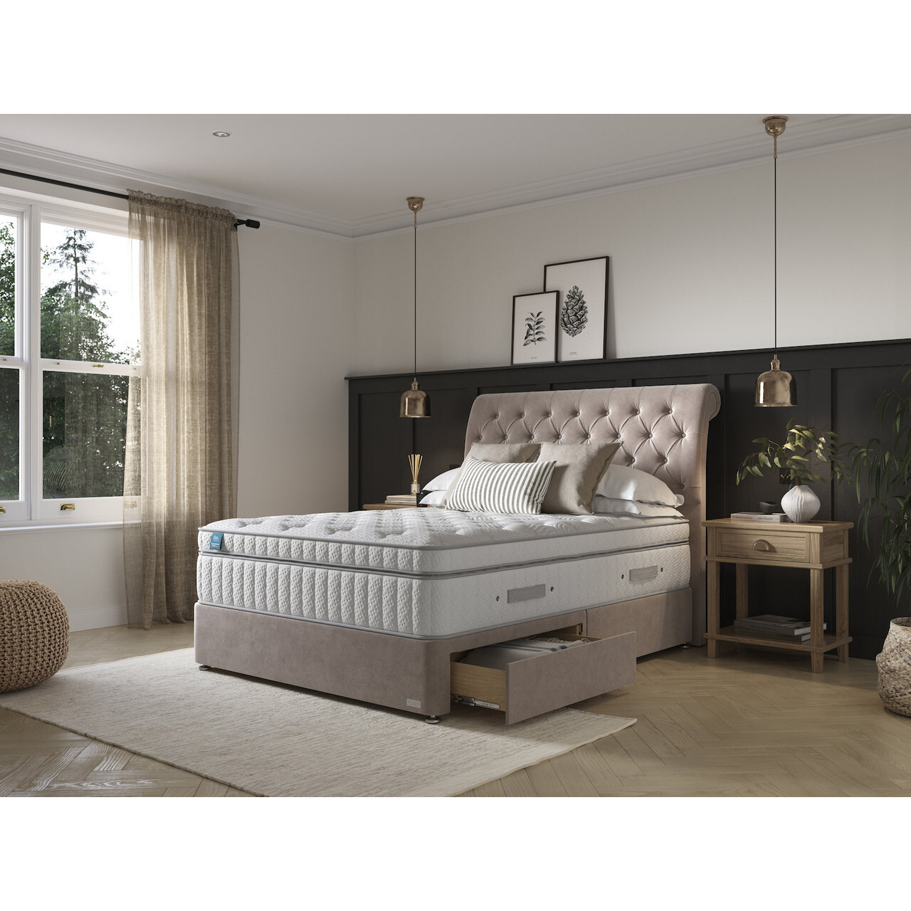 iGel Advance 3500i Plush Top Divan Bed Set On Glides - image 1