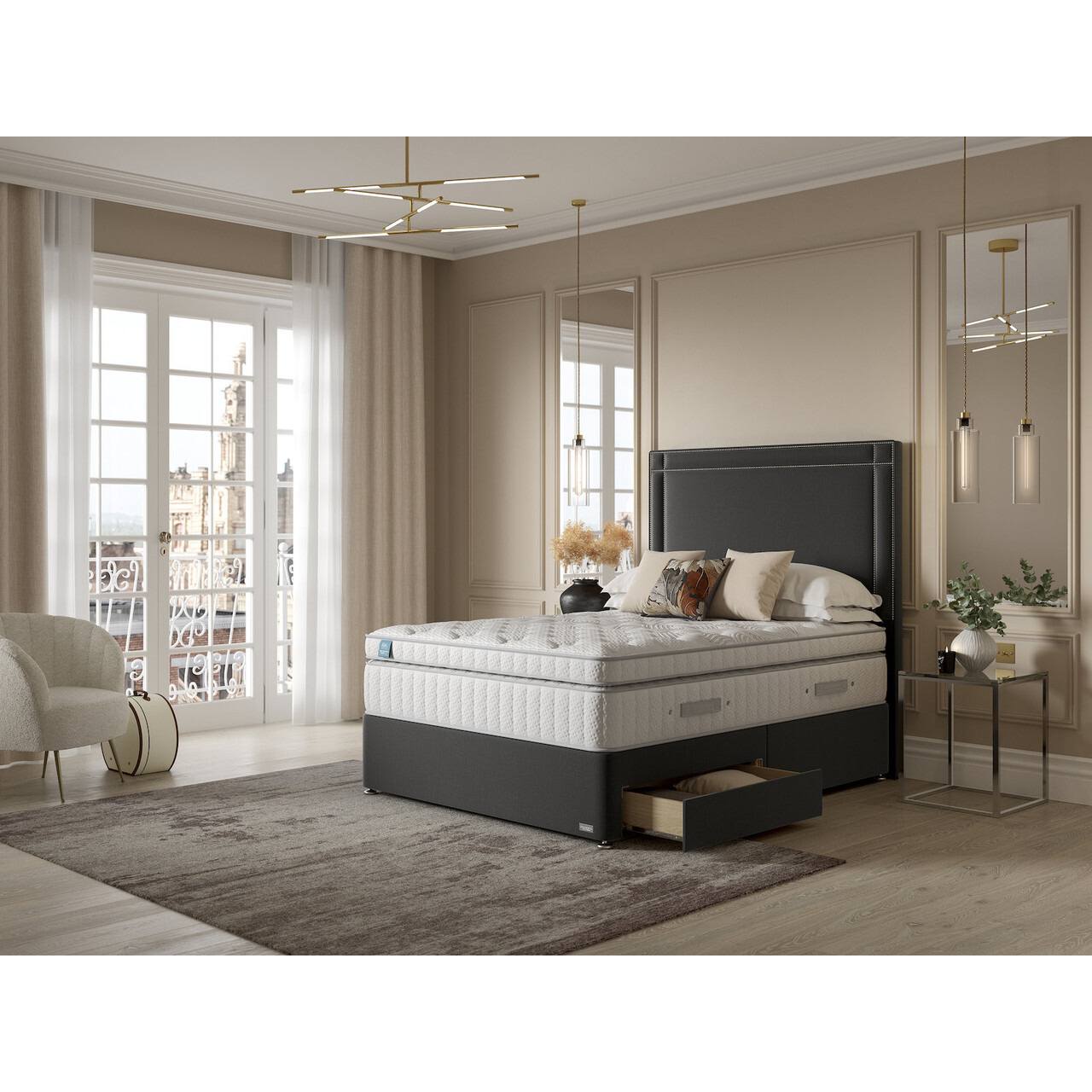 iGel Advance 4400i Plush Top Divan Bed Set On Glides - image 1