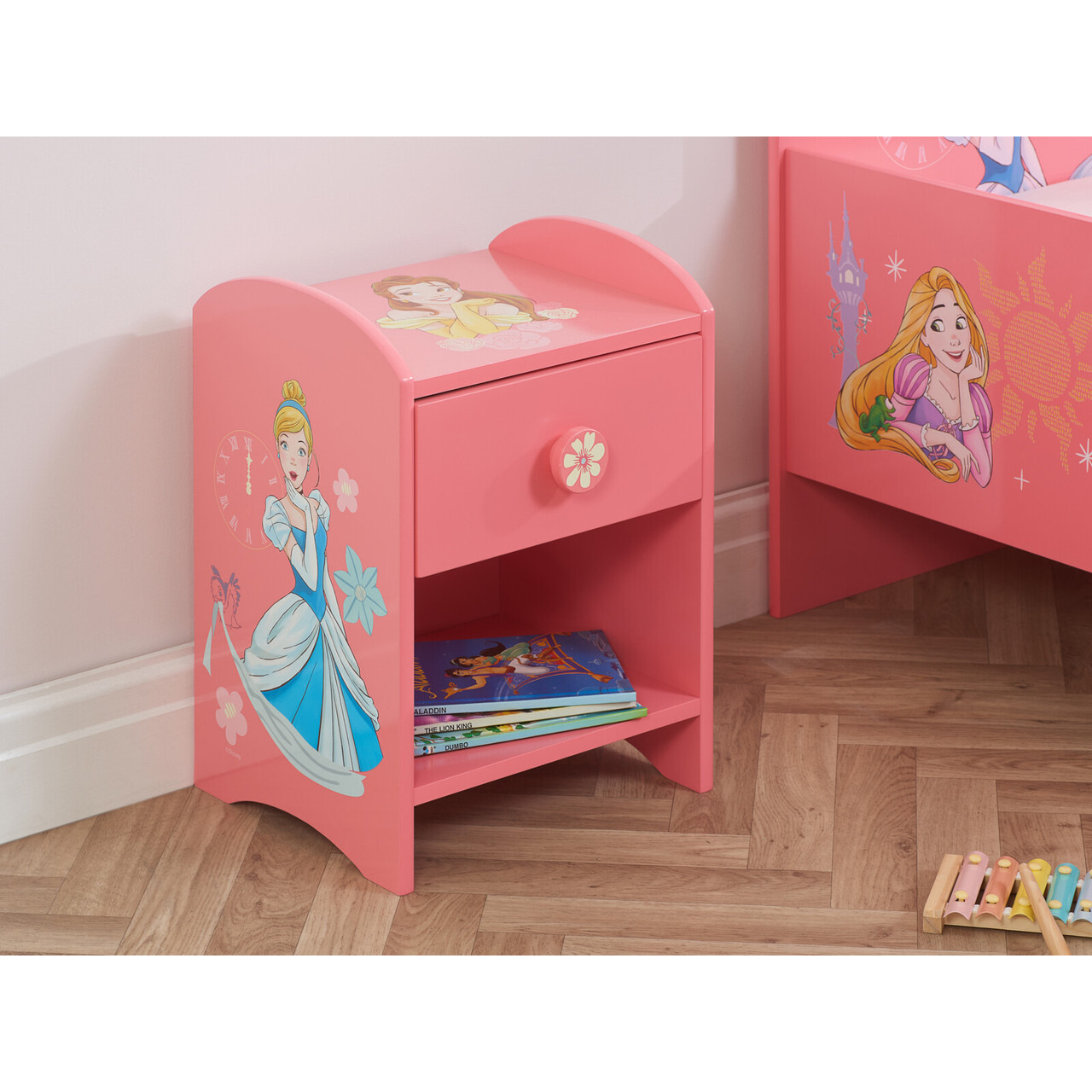 Disney Princess 1 Drawer Bedside Table - image 1