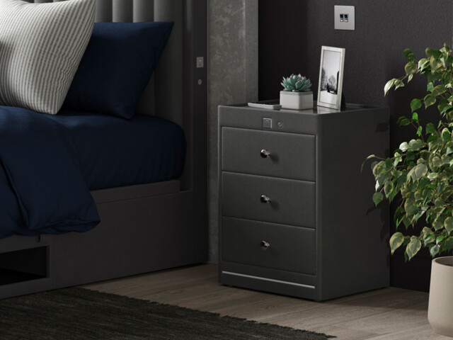 Kuban 3 Drawer USB-C Bedside Table - image 1