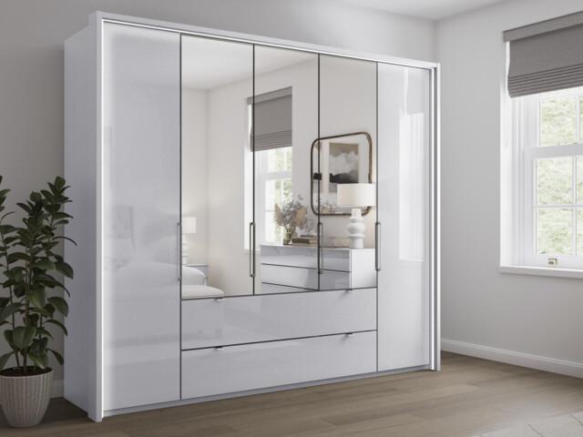 Sicily 5 Door Bi-Fold Wardrobe - image 1