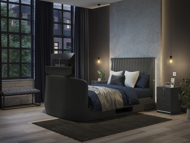 Aura Ottoman TV Bed Frame With Dolby Atmos Surround Sound - image 1