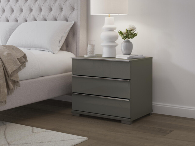 Sicily 3 Drawer Bedside Table - image 1