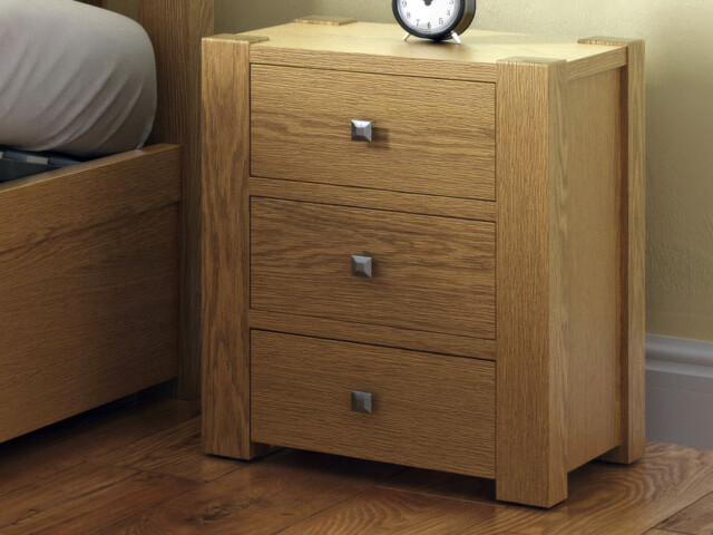 Edgemont 3 Drawer Bedside Table - image 1