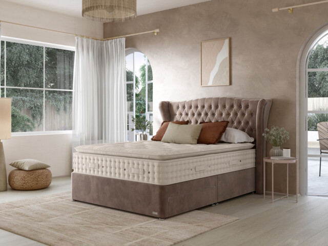 Hypnos Luxurious Earth 03 Divan Bed Set On Glides - image 1