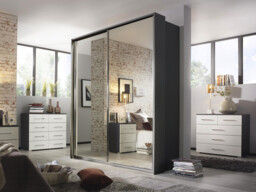 Lorenzo 2 Door Mirrored Corner Wardrobe