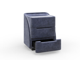 Upholstered 3 Drawer Charging Tech Bedside Table with Surround Lighting - thumbnail 2