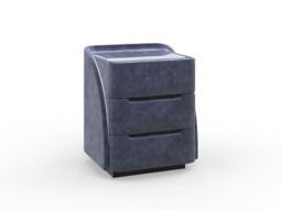 Upholstered 3 Drawer Charging Tech Bedside Table with Surround Lighting