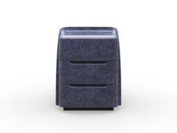 Upholstered 3 Drawer Charging Tech Bedside Table with Surround Lighting - thumbnail 3