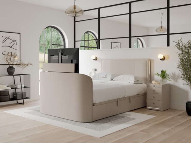 Linsbury Ottoman TV Bed Frame With Dolby 2.1 Sound System - image 1