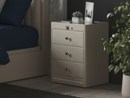 Kuban 3 Drawer USB-C Bedside Table - thumbnail 1