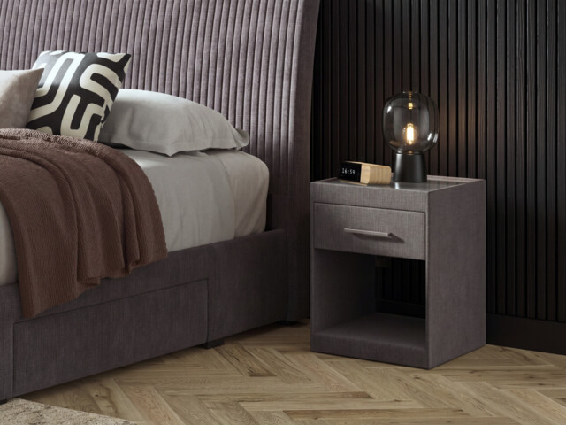 Upholstered 1 Drawer Bedside Table - image 1