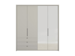 Emden 4 Door 3 Drawers On Left Hinged Mirrored Wardrobe - thumbnail 2