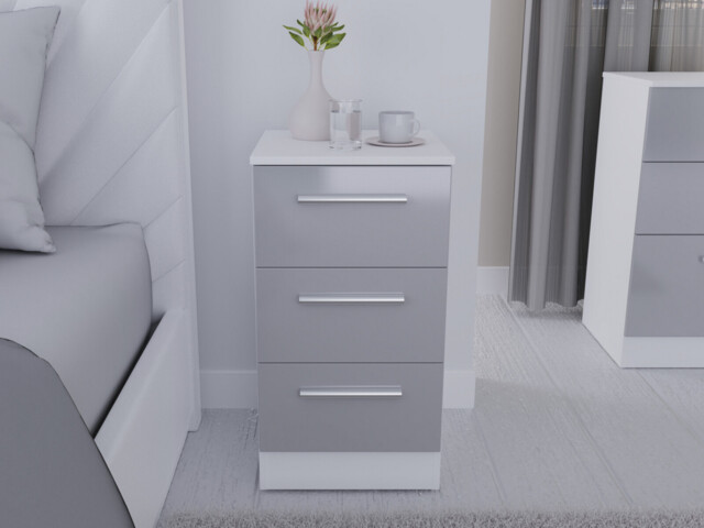 Latina 3 Drawer Bedside Cabinet - image 1