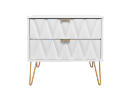 Bexley 2 Drawer Wide Bedside Table - thumbnail 2