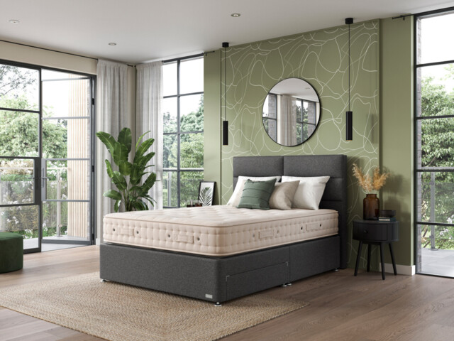 Hypnos Luxurious Earth 02 Divan Bed Set On Castors - image 1