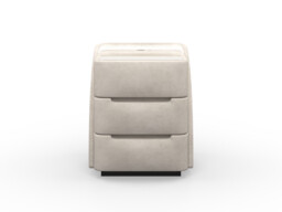 Upholstered 3 Drawer Charging Tech Bedside Table with Surround Lighting - thumbnail 3