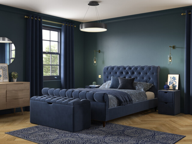 Penelope Upholstered Sleigh Bed Frame - image 1