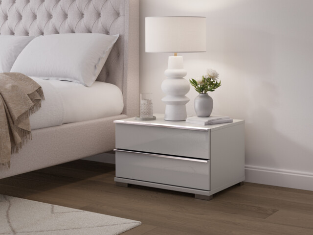 Sicily 2 Drawer Bedside Table - image 1