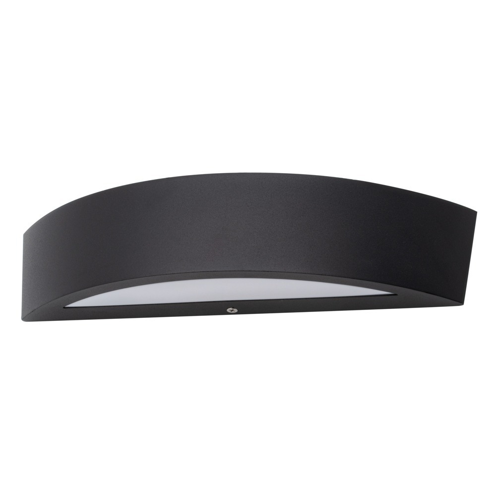 Albie Outdoor Curved LED Up and Down Wall Light, Black