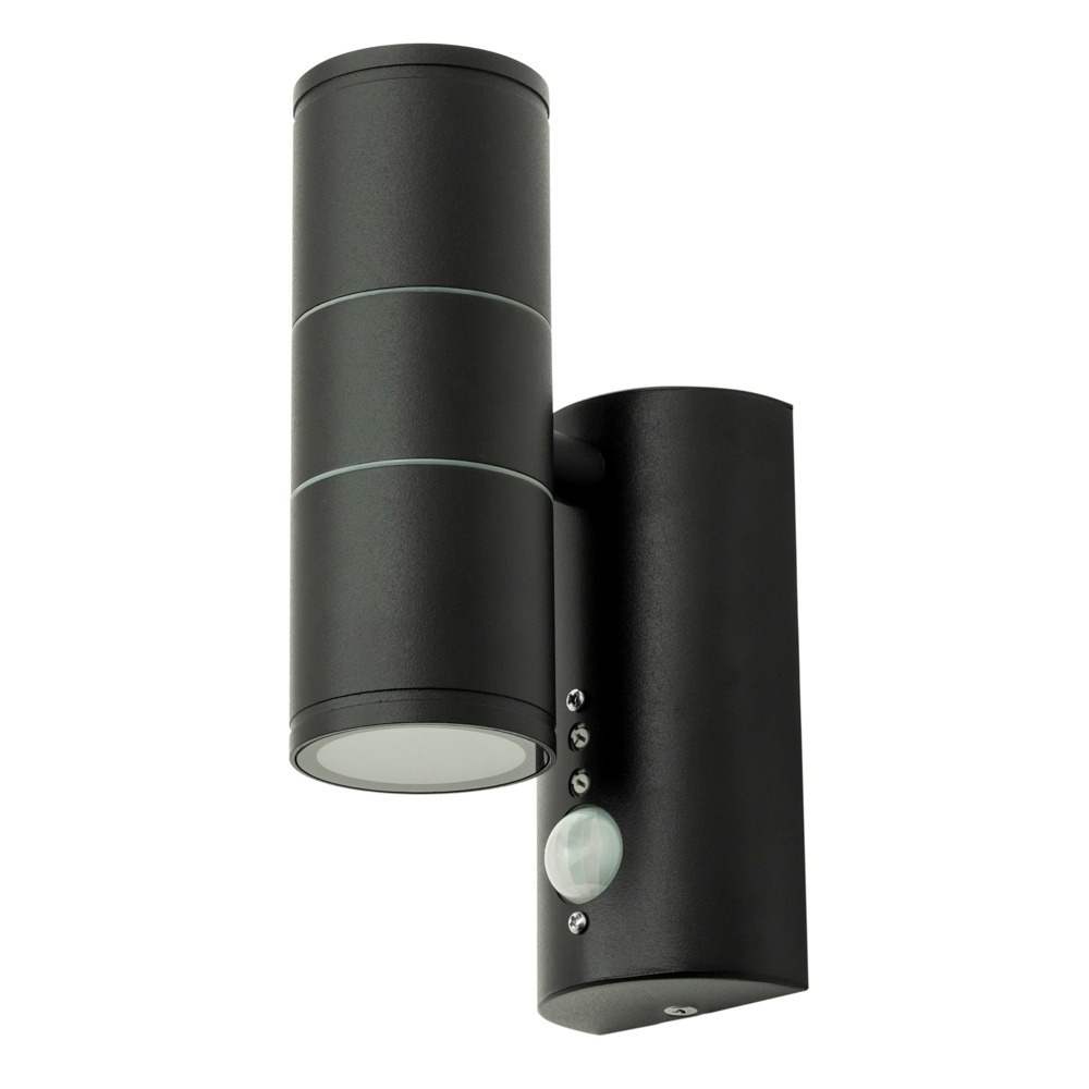Delting Up and Down Outdoor Wall Light with PIR Sensor, Black