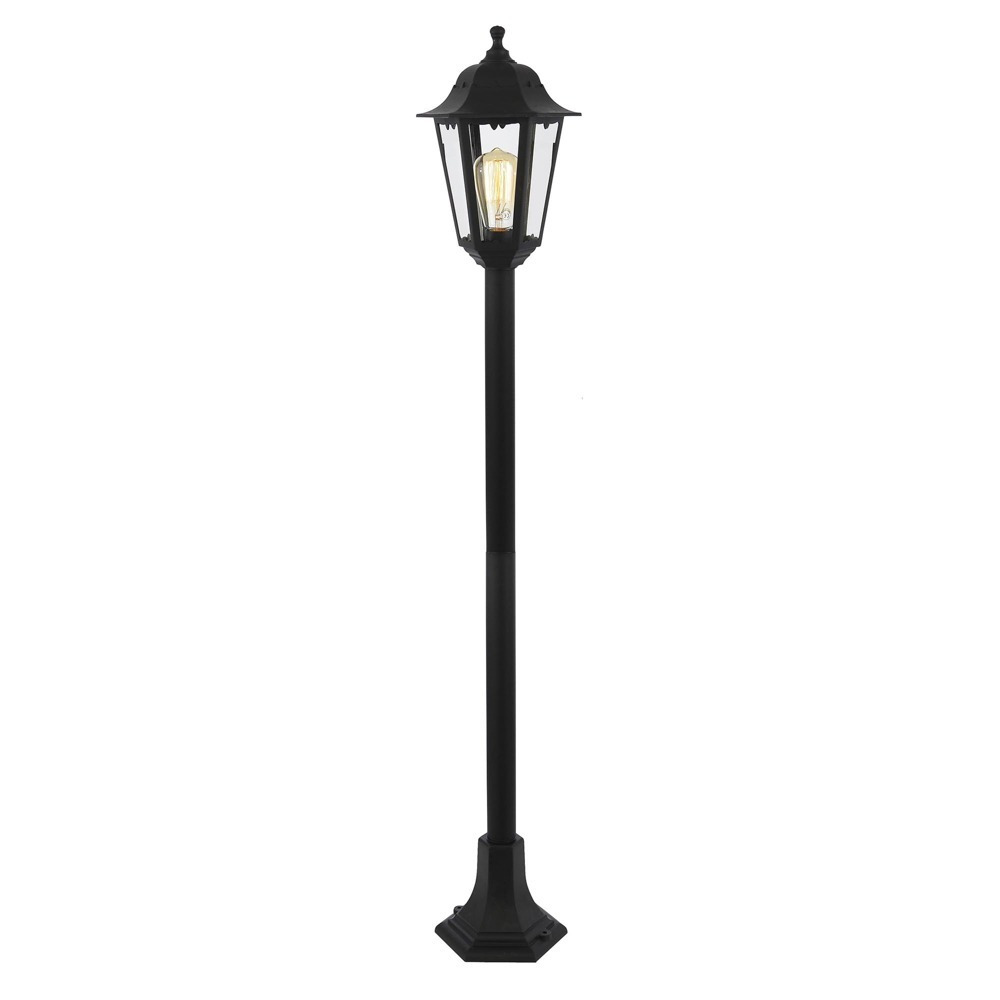 Ferris Outdoor Polycarbonate Tall Lamp Post Lantern, Black