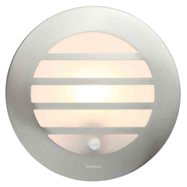 Stanley Azure Outdoor Circular Wall or Ceiling Light with PIR Sensor, Steel
