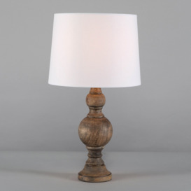 Henlock Wooden Table Lamp with White Shade, Grey - thumbnail 3