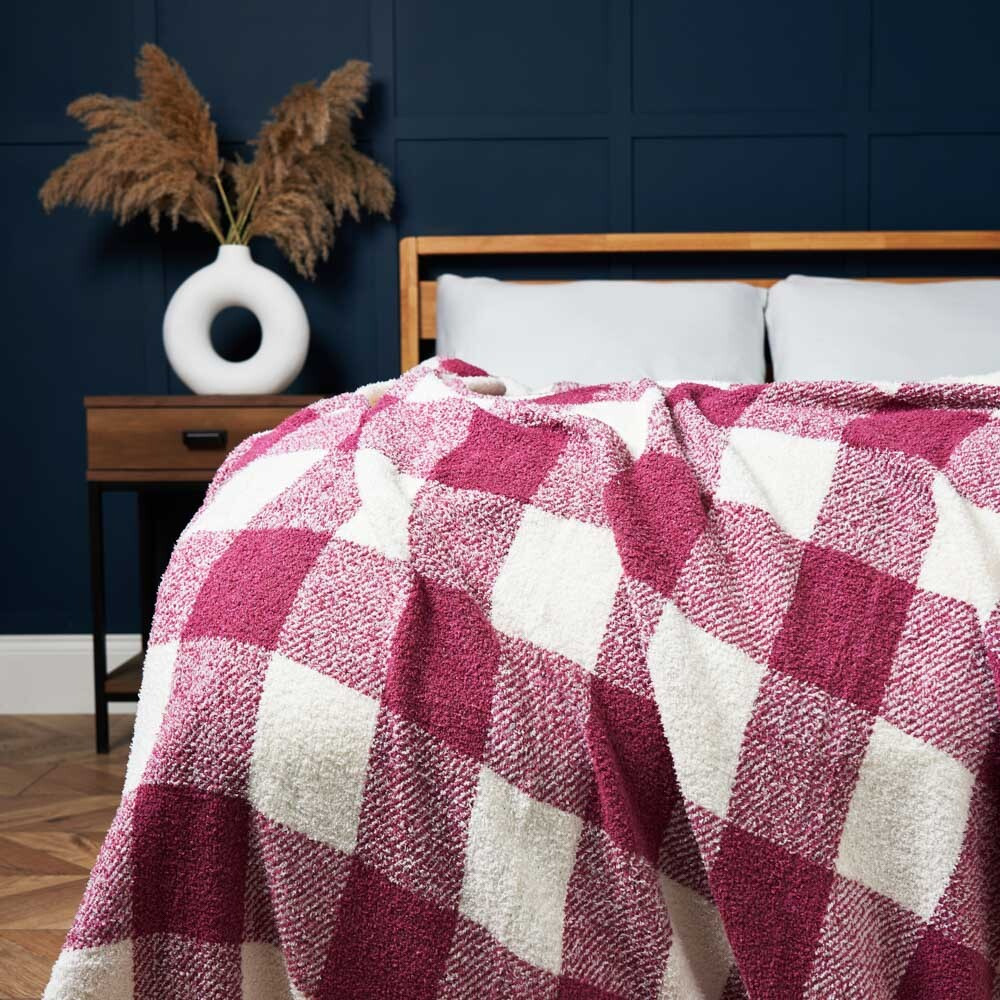 Trieste Feather Woven Throw, Pink - image 1