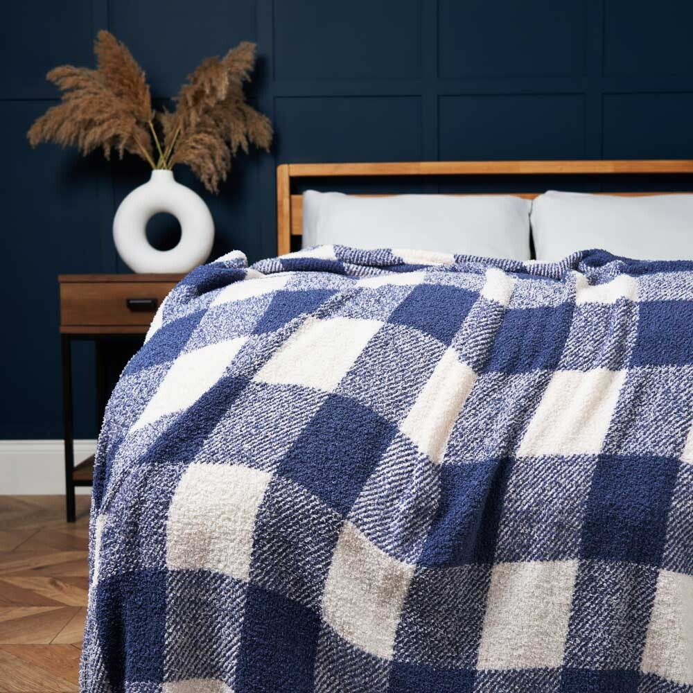 Trieste Feather Woven Throw, Blue - image 1