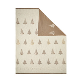 Christmas Tree Reversible Throw, Natural and Beige - thumbnail 2