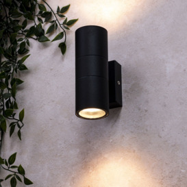 Jared Outdoor Up and Down Wall Light, Black - thumbnail 2