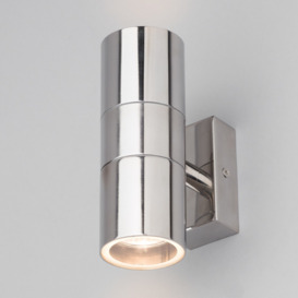 Jared Outdoor Up and Down Wall Light, Polished Steel - thumbnail 3