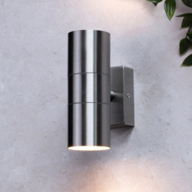 Jared Outdoor Up and Down Wall Light, Stainless Steel - thumbnail 2