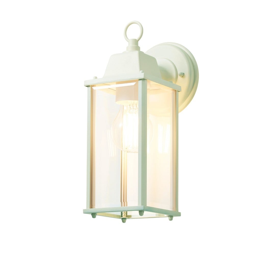 Lille Outdoor Bevelled Glass Wall Light Lantern, Mint Green - image 1