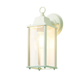 Lille Outdoor Bevelled Glass Wall Light Lantern, Mint Green - thumbnail 1